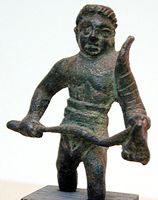 Retiarius bronzszobrocska
